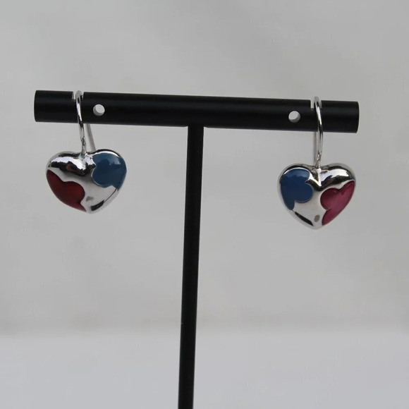 Vtg Heart Jewelry Gift Set Pendant, Chain, and Earrings - .925 STERLING silver - Picture 3 of 4